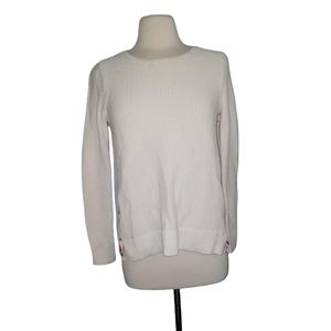 Loft Sweater XS White Crew Neck 100% Cotton top shirt blouse Pullover essential